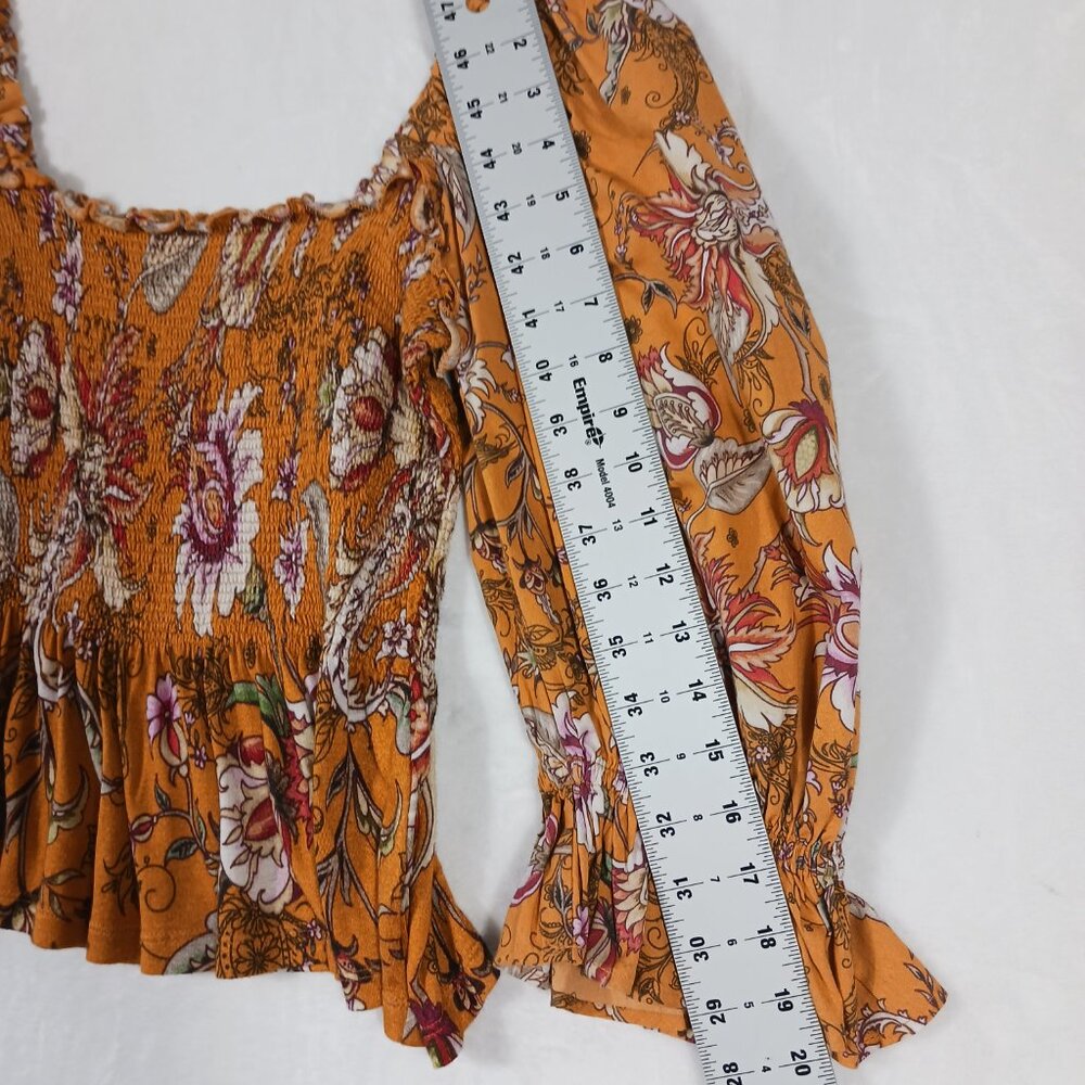 Anthropologie Conditions Apply Smocked Peplum Top, Medium, Ruffled, Cottage Core - Picture 10 of 16